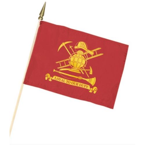 12x18 Firefighter Mounted Flag With Gold Spear Fire Department